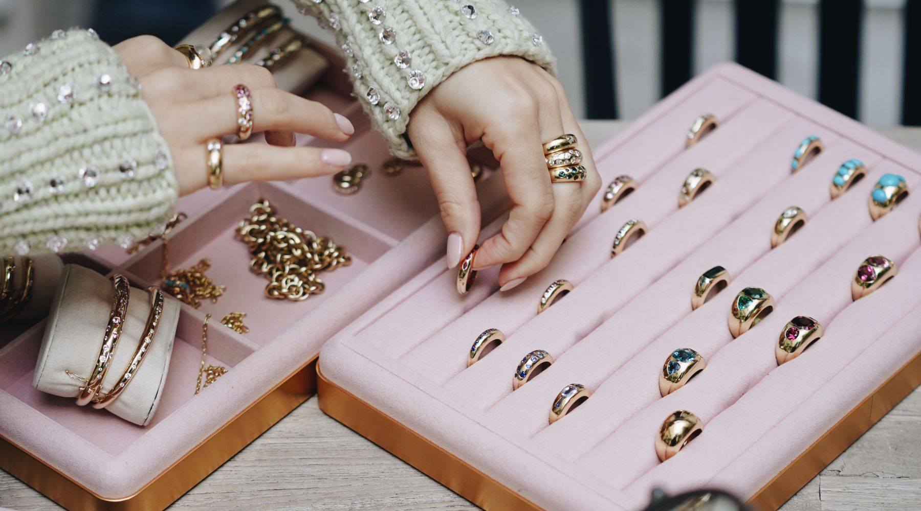 Pink Ombré Classic Nomad Ring - Claudia Mae Jewelry