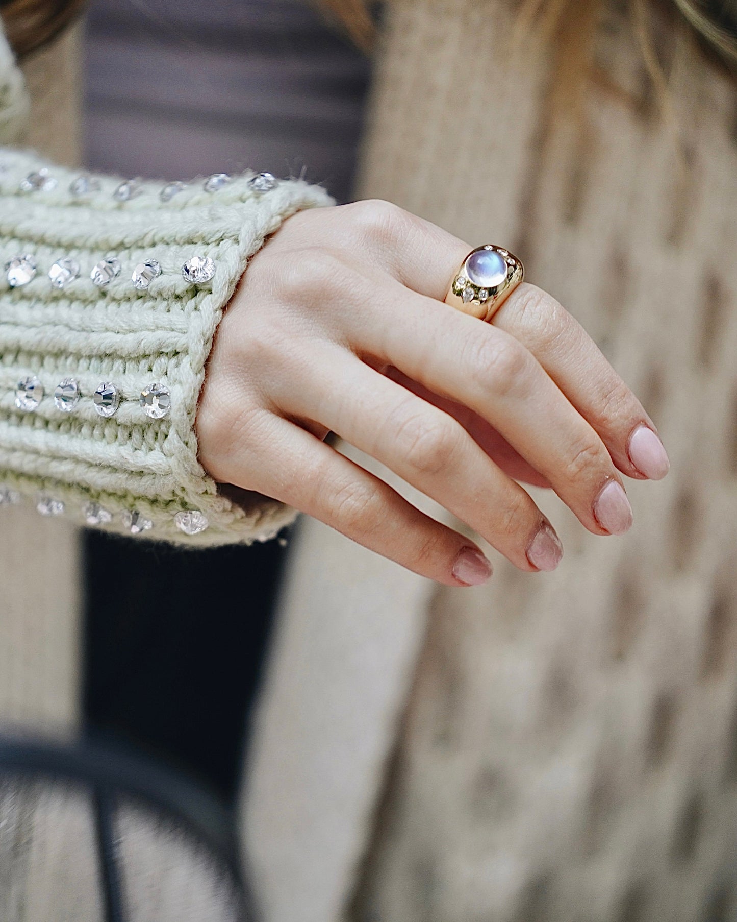 Cabochon with Accents Chunky Nomad Ring