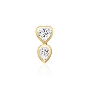 Heart & Pear Stud Earring