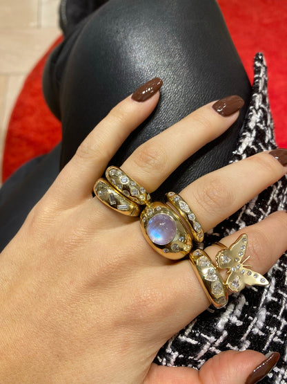 Cabochon with Accents Chunky Nomad Ring