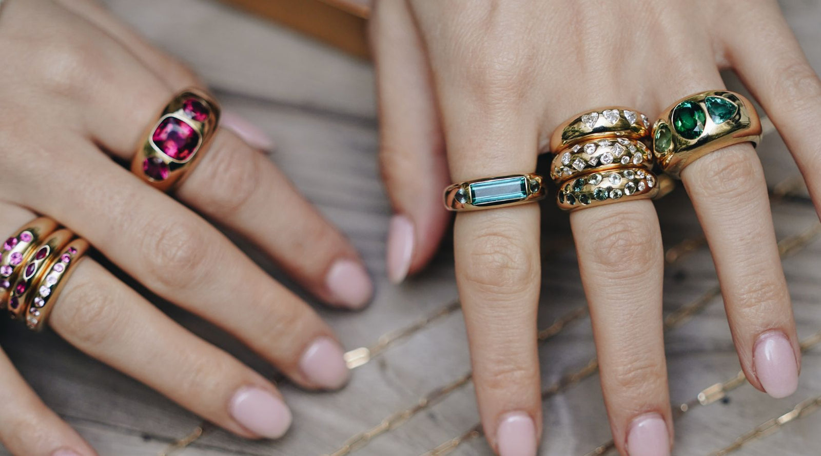 Blue Ombré Classic Nomad Ring - Claudia Mae Jewelry