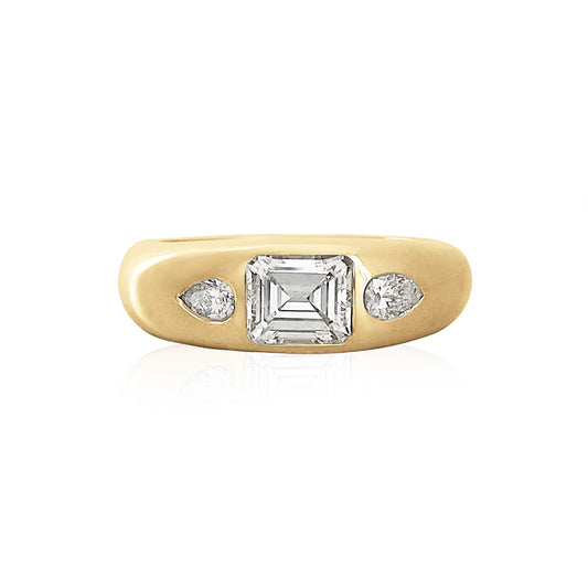 Emerald Cut with Pear Sides Classic Nomad Ring